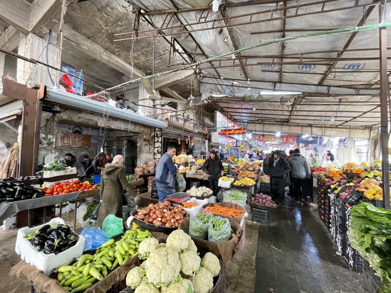 Gemüse und Obst auf dem Souk Markt in Aleppo in Syrien